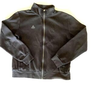 Peak Jacket Womens Small Black Cotton Aerobic Sport  Blend Zip Up Athleisure D4